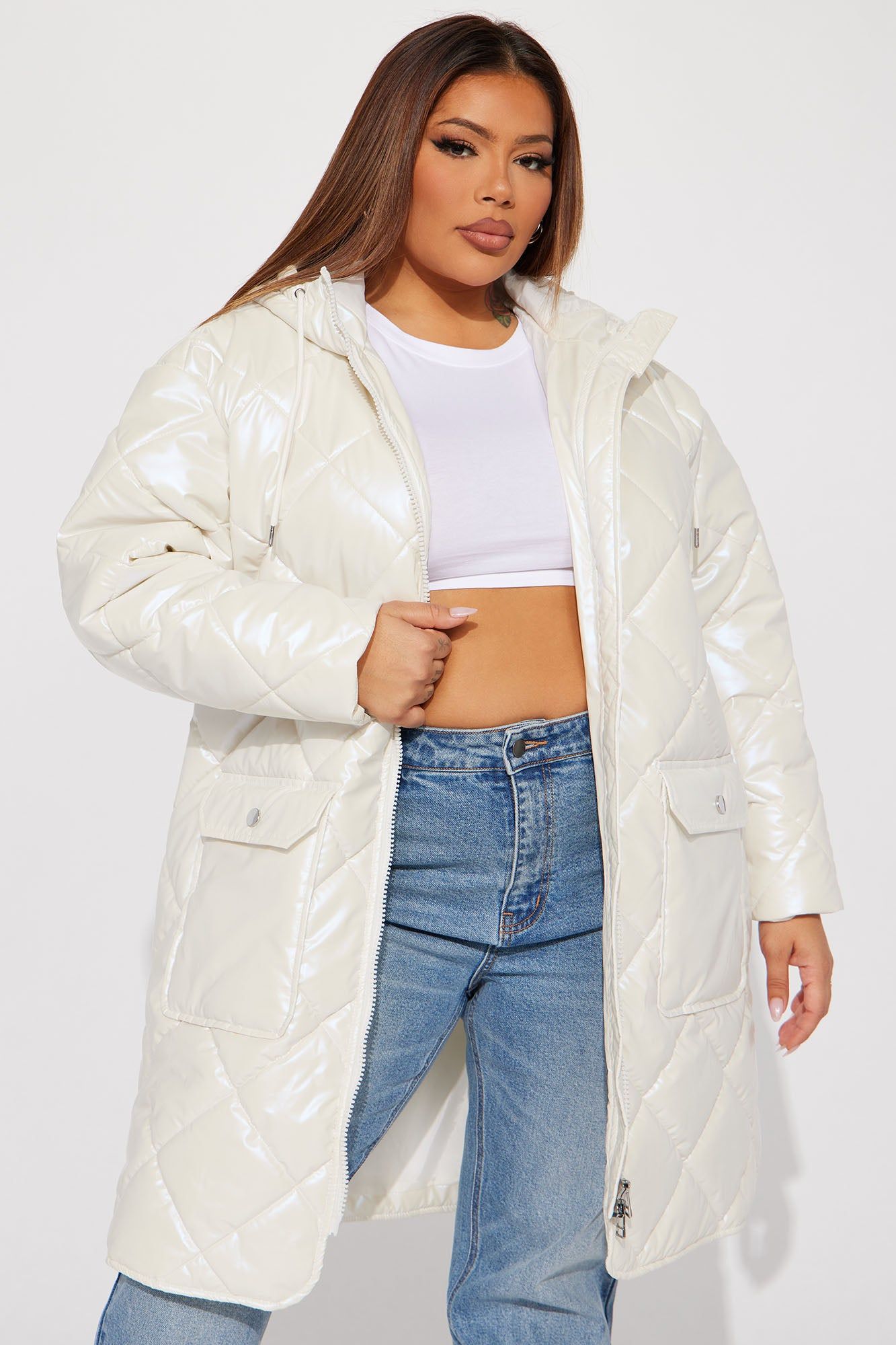Shine Bright Puffer Jacket - Cream sold by Fashion Nova product image thumbnail 5