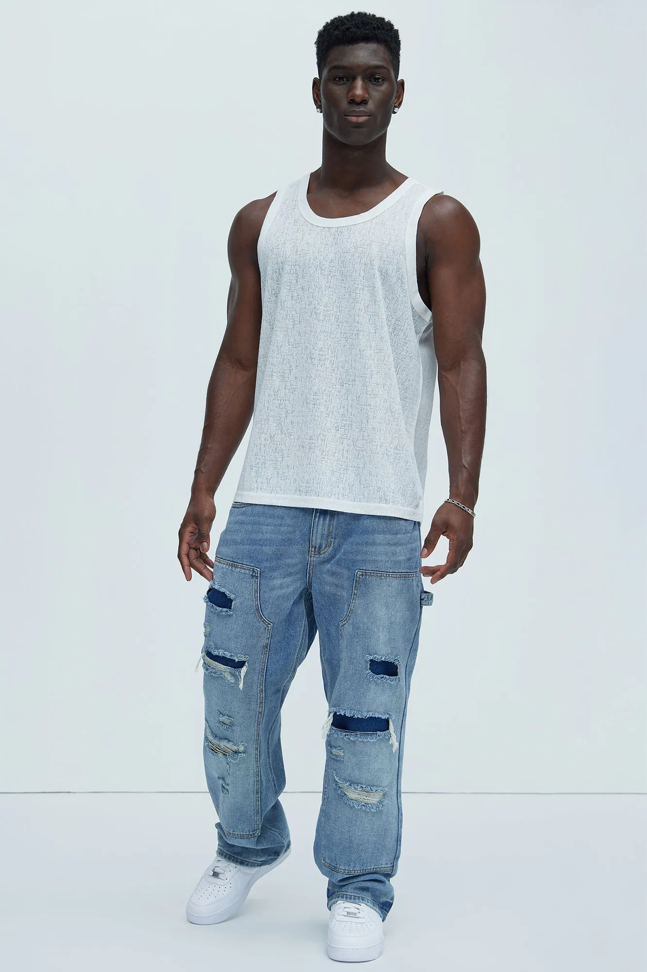 Henrik Textured Tank - White sold by Fashion Nova product image thumbnail 2