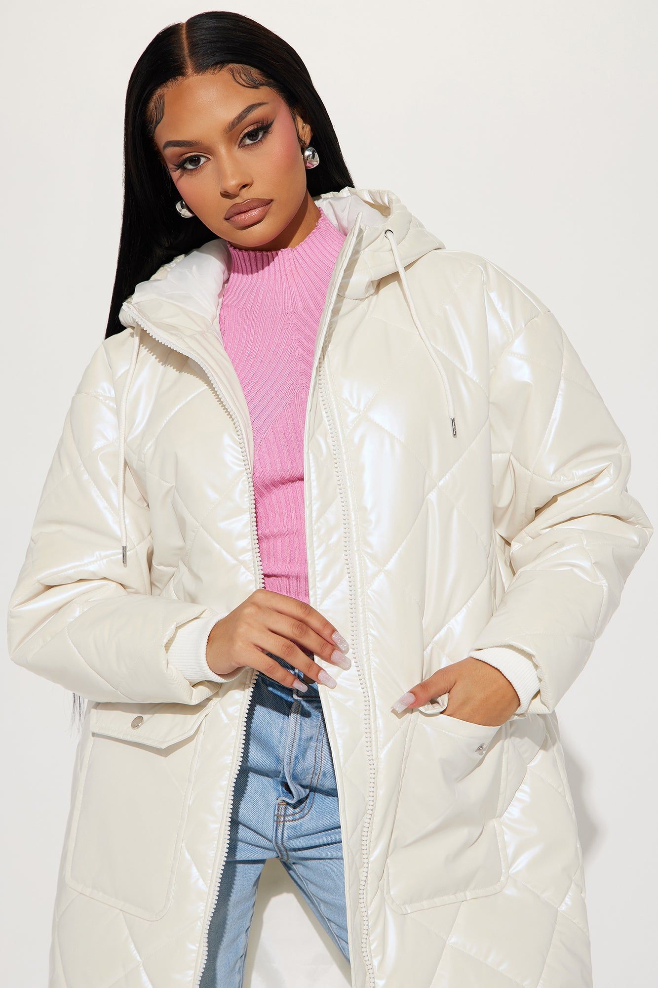 Shine Bright Puffer Jacket - Cream sold by Fashion Nova product image thumbnail 2