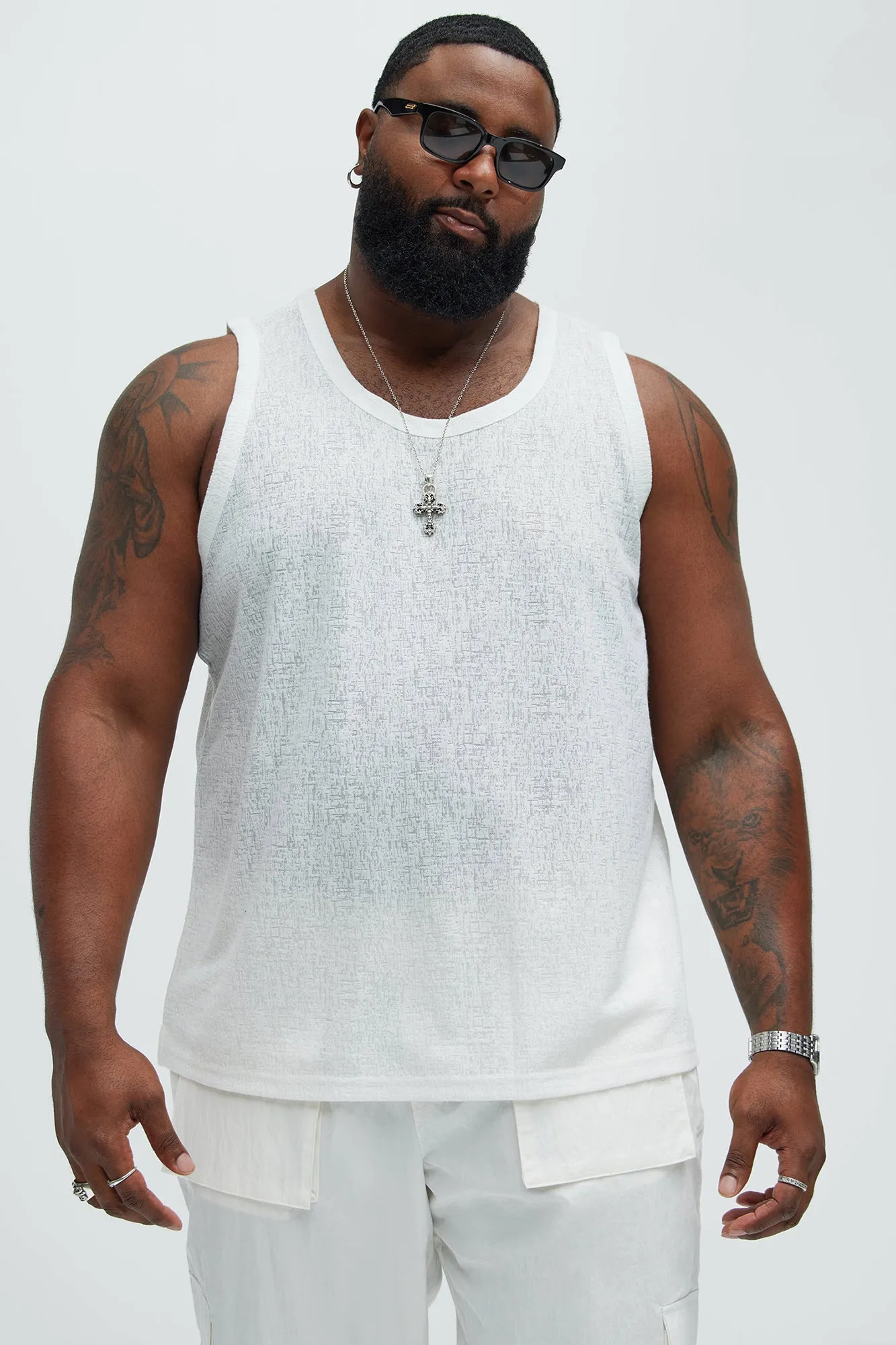 Henrik Textured Tank - White sold by Fashion Nova product image thumbnail 5