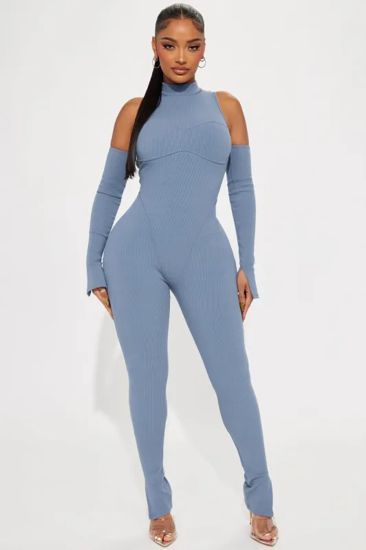 Rhianon Snatched Jumpsuit - Charcoal sold by Fashion Nova