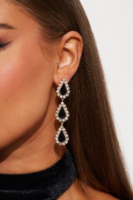 Pretty To See Drop Earrings - Gold/Black sold by Fashion Nova