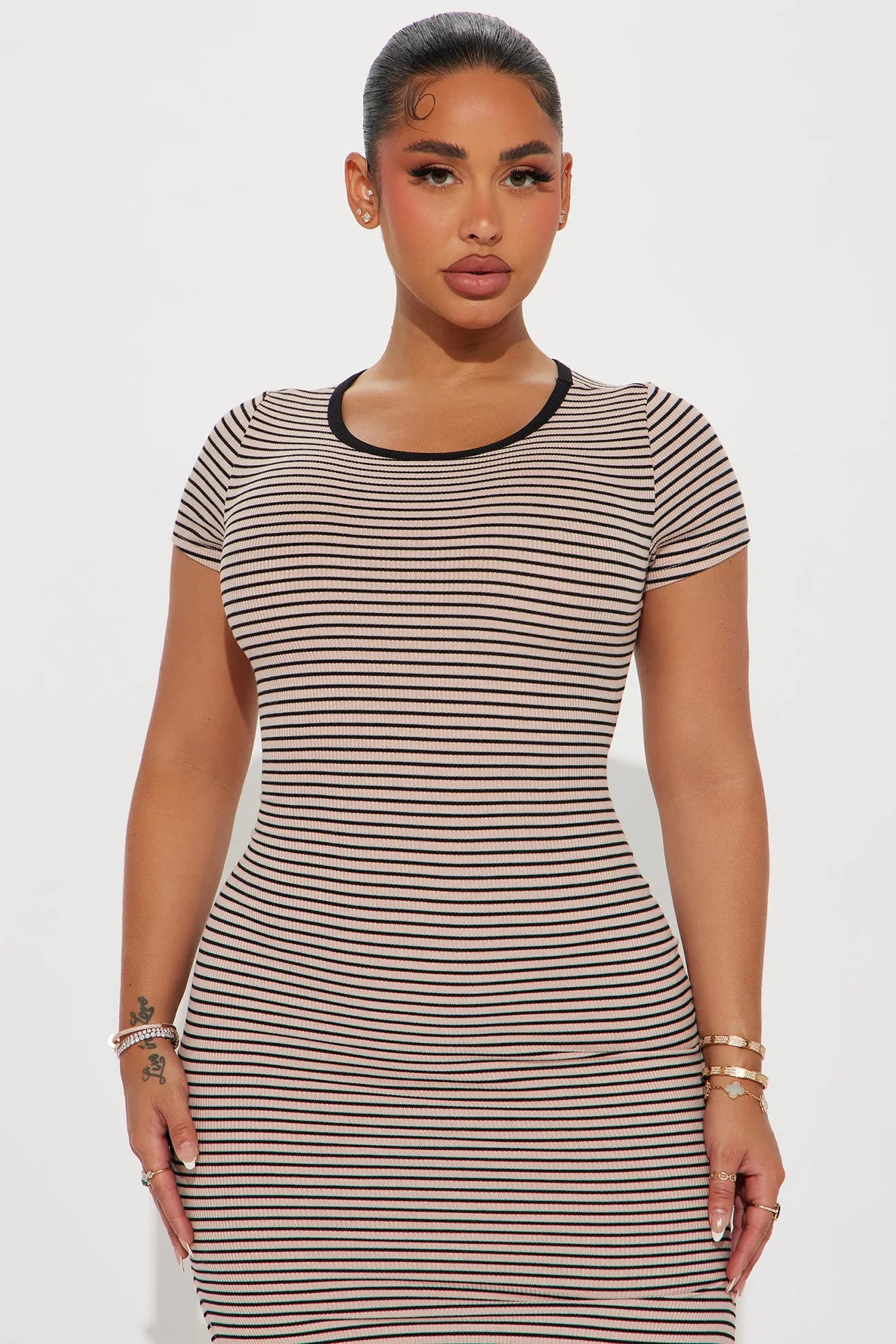 Katia Striped Midi Dress - Black/combo sold by Fashion Nova product image thumbnail 2