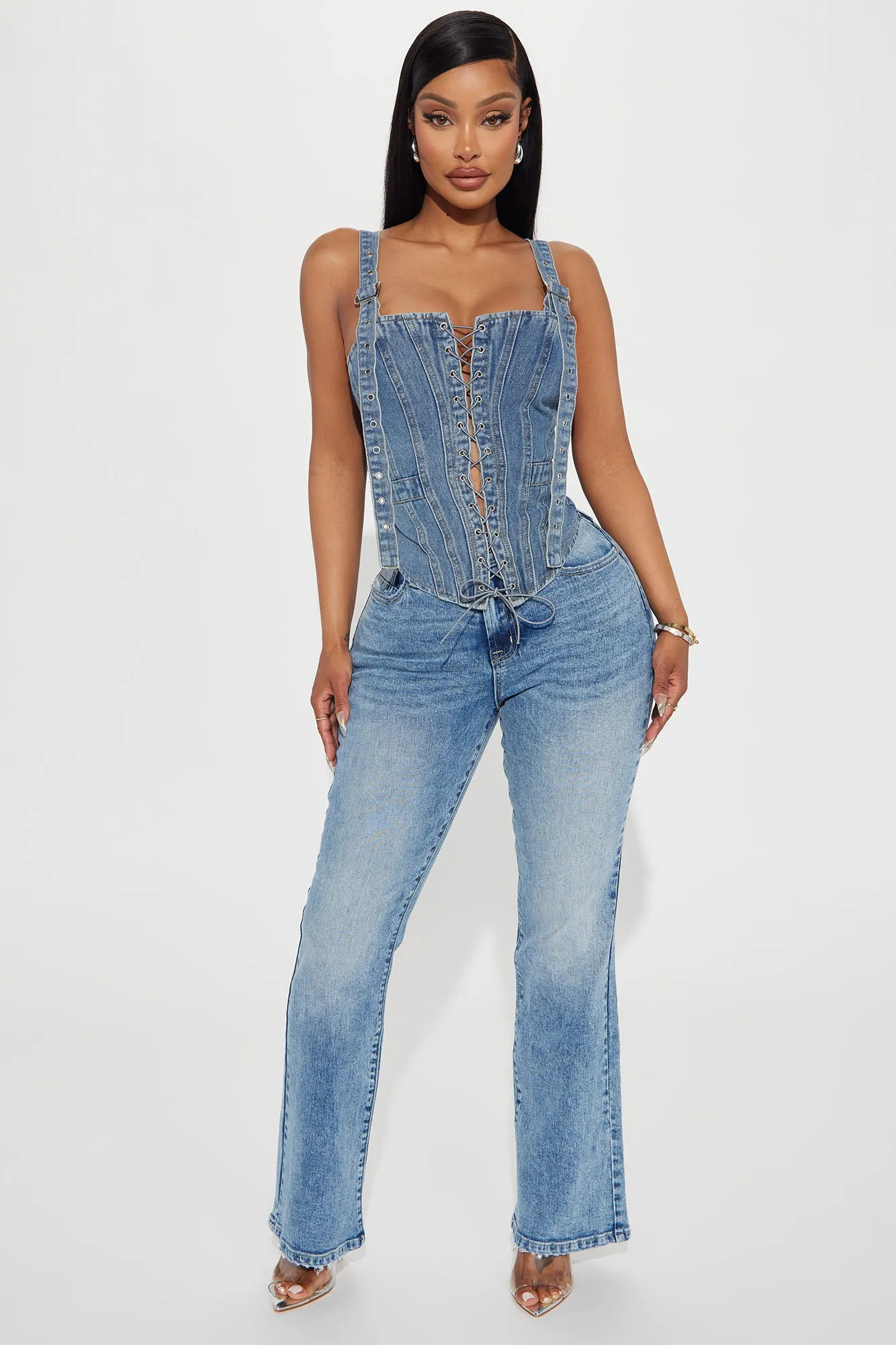 High Roller Washed Denim Top - Medium Wash sold by Fashion Nova product image thumbnail 2