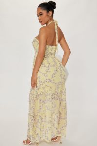 Thoughtful Ventures Floral Maxi Dress - Yellow/combo sold by Fashion Nova