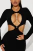 Victoria Ribbed Cut Out Maxi Dress - Black sold by Fashion Nova