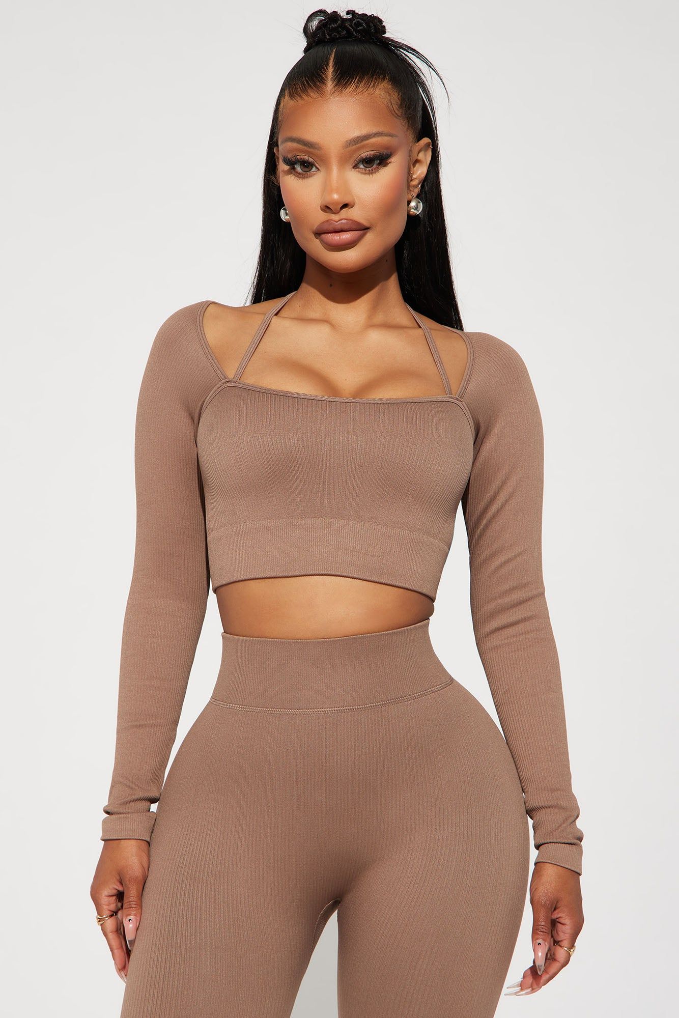 New Body Active Top - Taupe sold by Fashion Nova