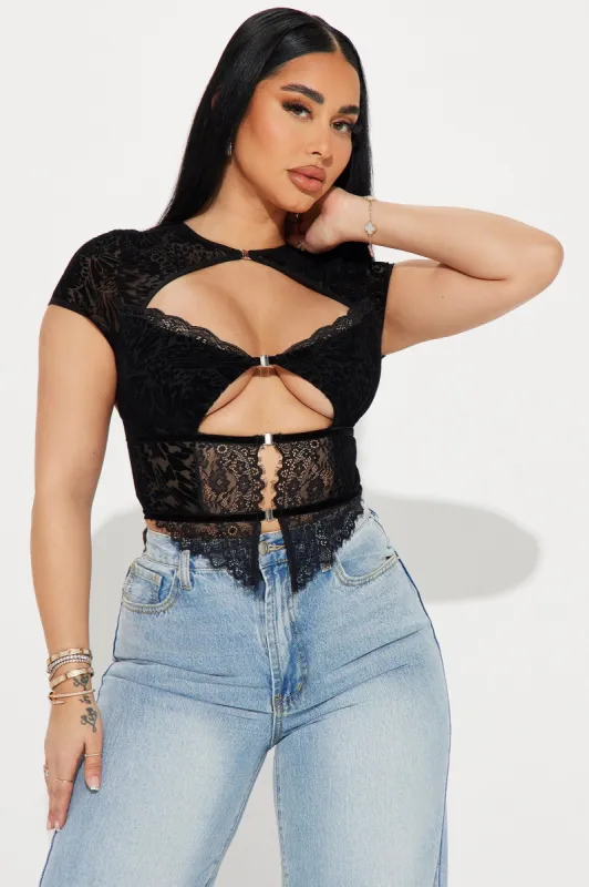 Love Only Lace Top - Black sold by Fashion Nova