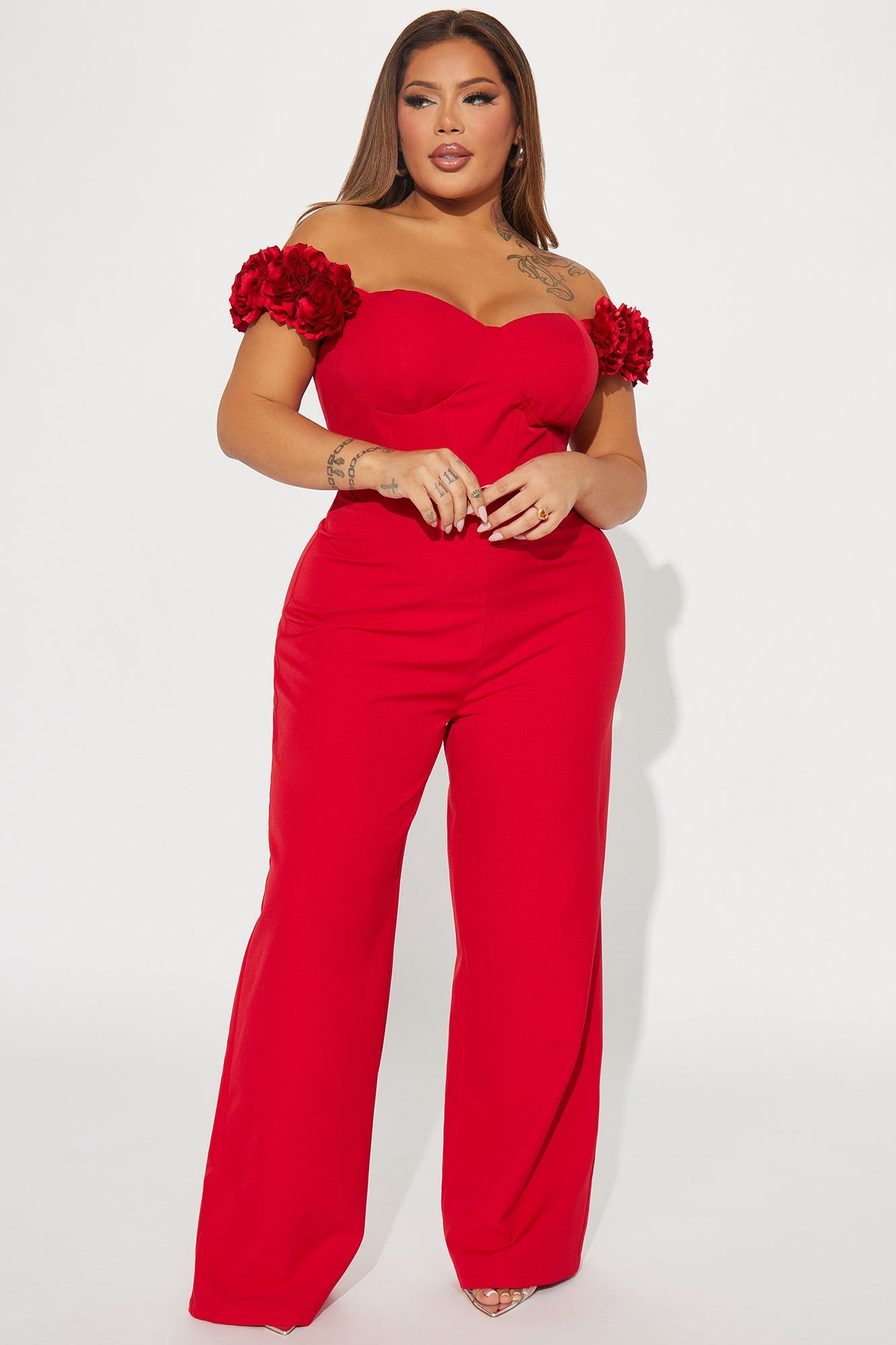 Buy Myself Flowers Jumpsuit - Red sold by Fashion Nova product image thumbnail 4