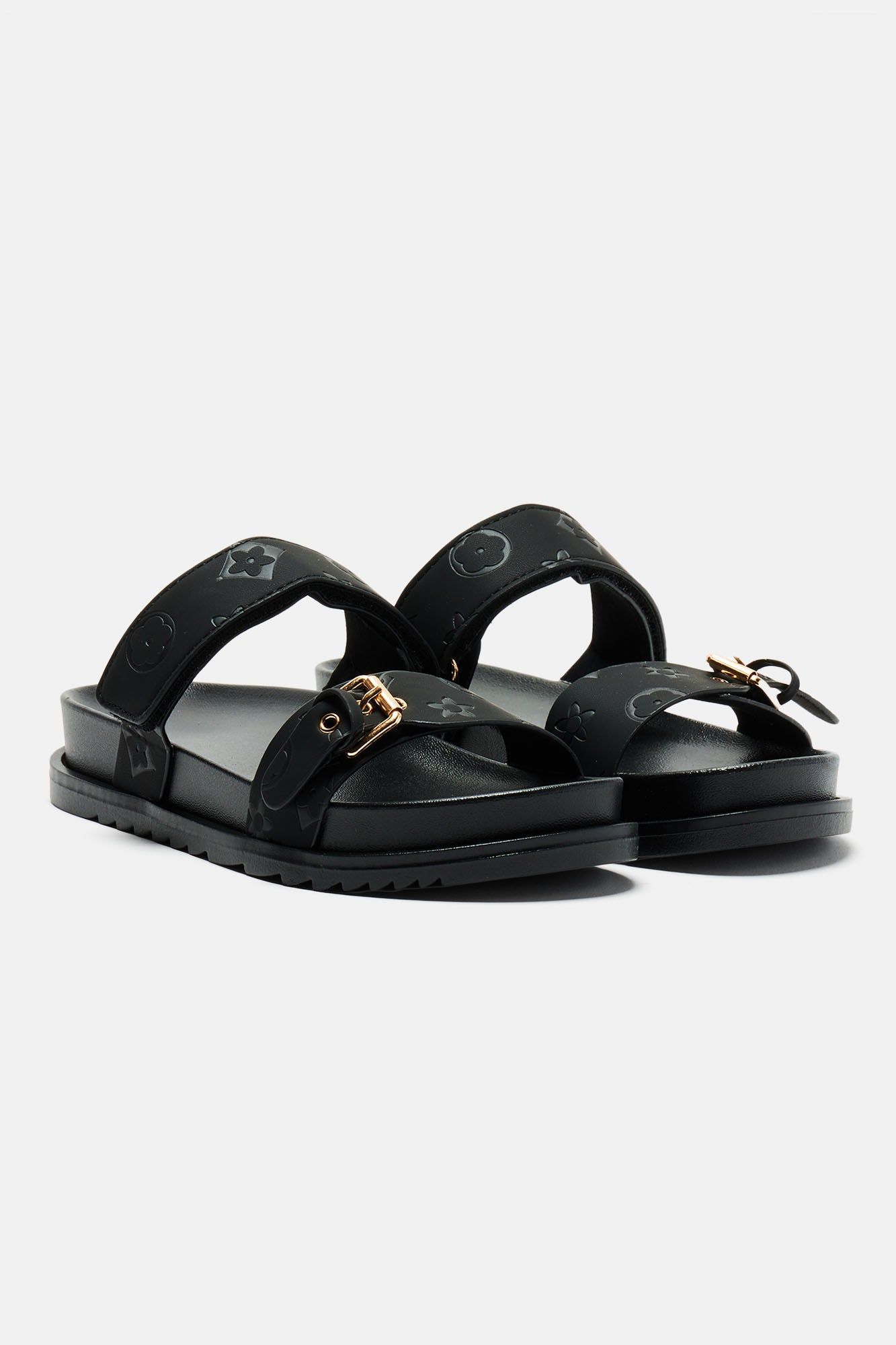 Millie Double Strap Slides - Black sold by Fashion Nova product image thumbnail 2