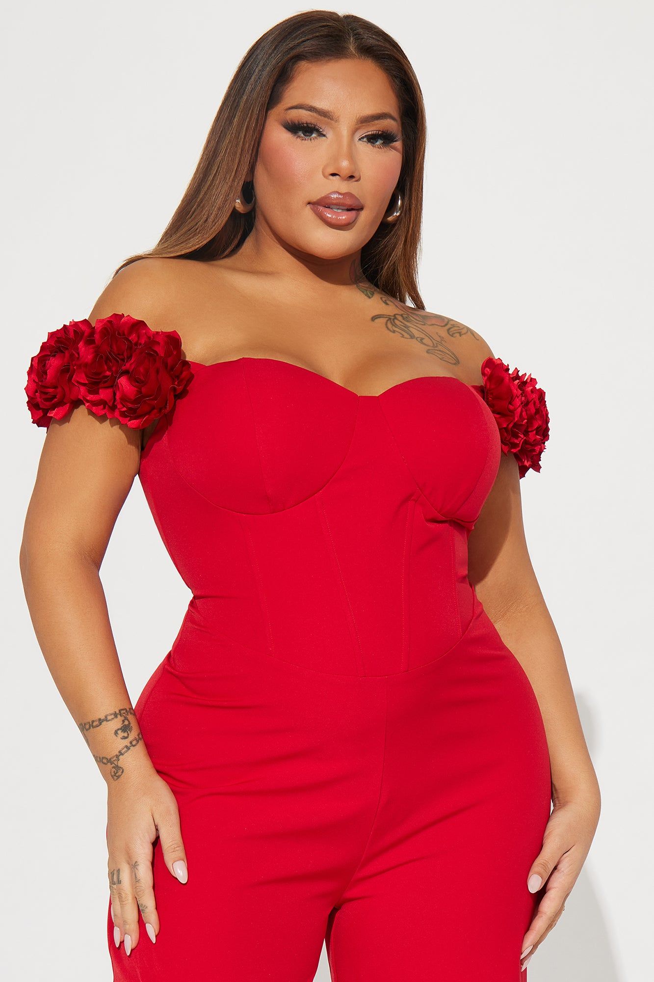Buy Myself Flowers Jumpsuit - Red sold by Fashion Nova product image thumbnail 5