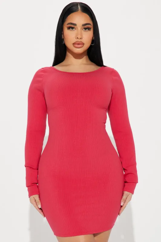 Sierra Snatched Mini Dress - Raspberry sold by Fashion Nova
