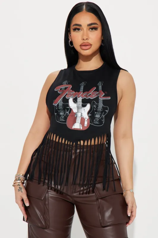 Fender Fringe Tee - Black sold by Fashion Nova