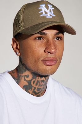 NY Trucker Hat - Tan sold by Fashion Nova