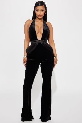 Greatest Gift Velvet Jumpsuit - Black sold by Fashion Nova