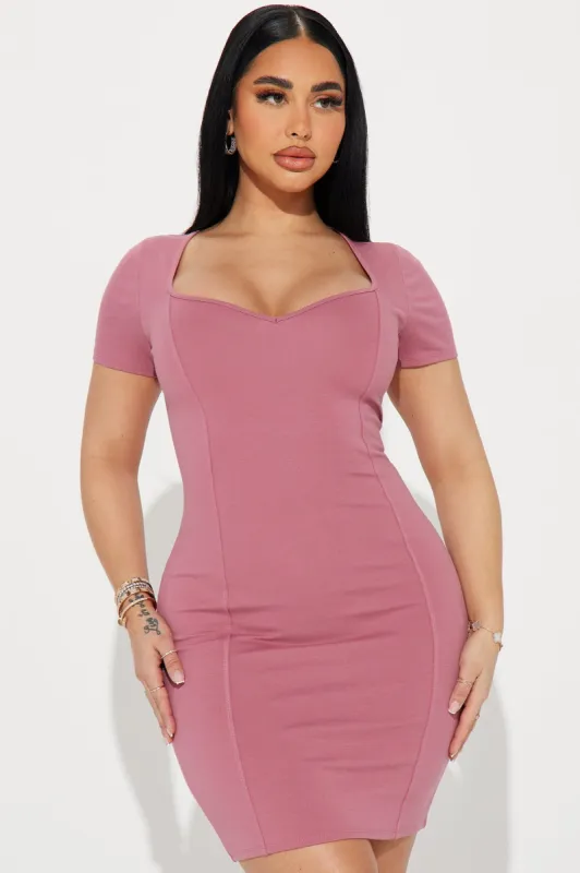 Effortless Babe Mini Dress - Mauve sold by Fashion Nova