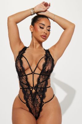 Lace Enchantment Teddy - Black sold by Fashion Nova