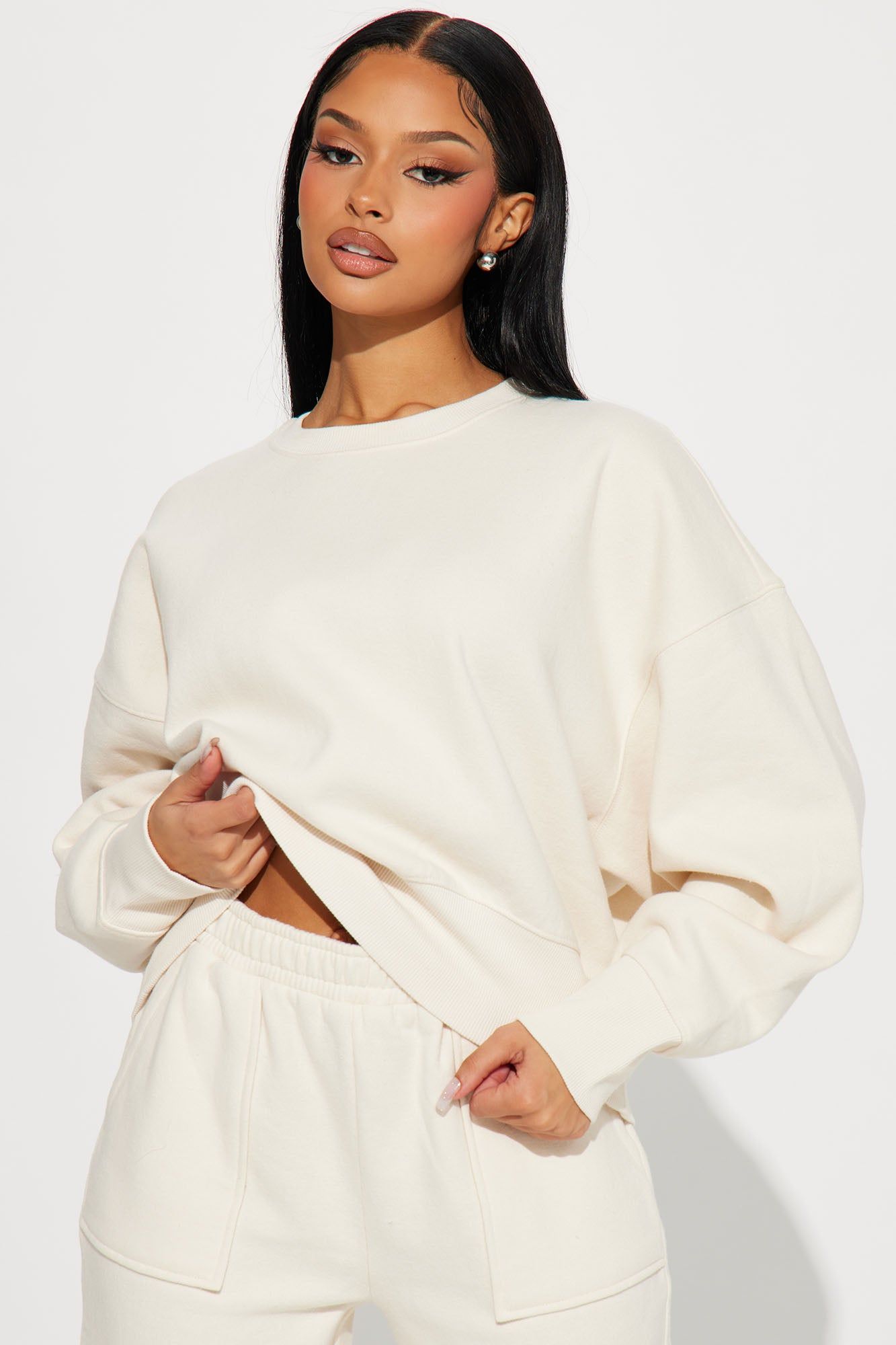 Follow Me Around Sweatsuit - Cream sold by Fashion Nova product image thumbnail 2