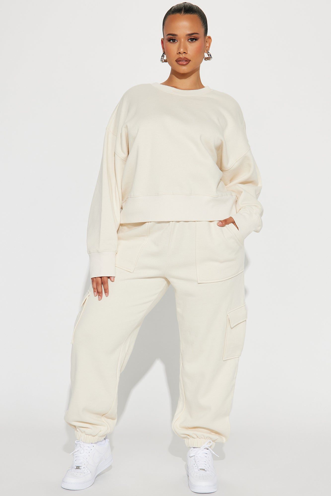 Follow Me Around Sweatsuit - Cream sold by Fashion Nova product image thumbnail 4