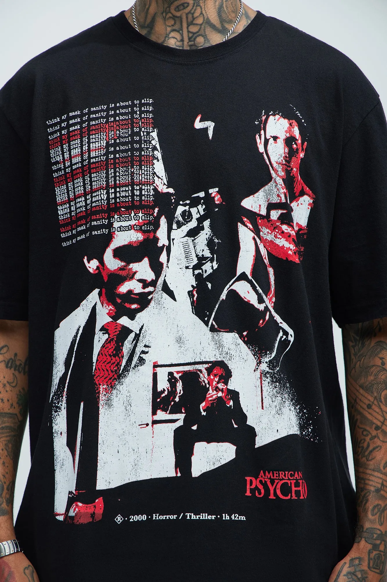 American Psycho Patrick Bateman Short Sleeve Tee - Black sold by Fashion Nova product image thumbnail 3