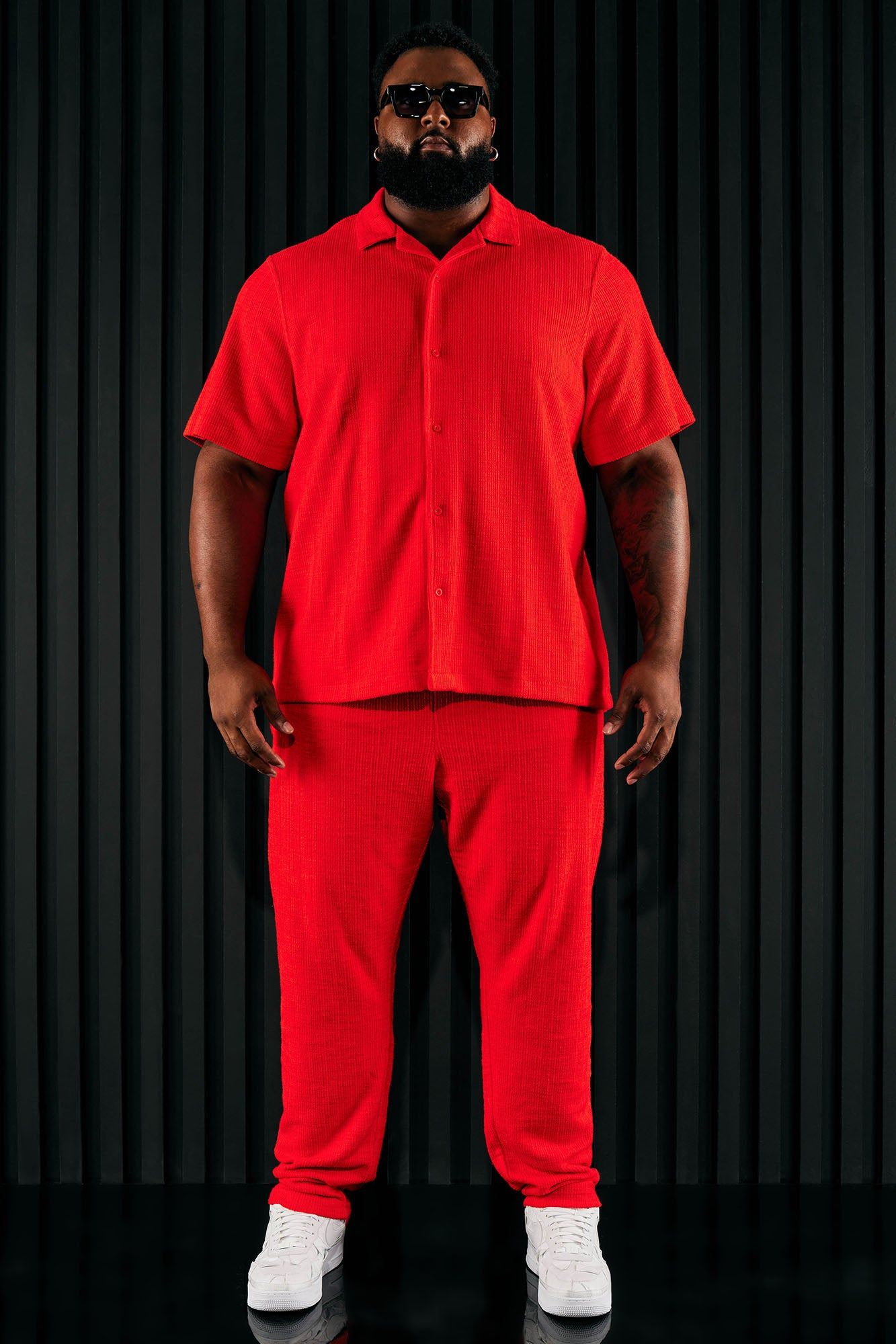 Dean Textured Short Sleeve Button Up Shirt - Red sold by Fashion Nova product image thumbnail 9