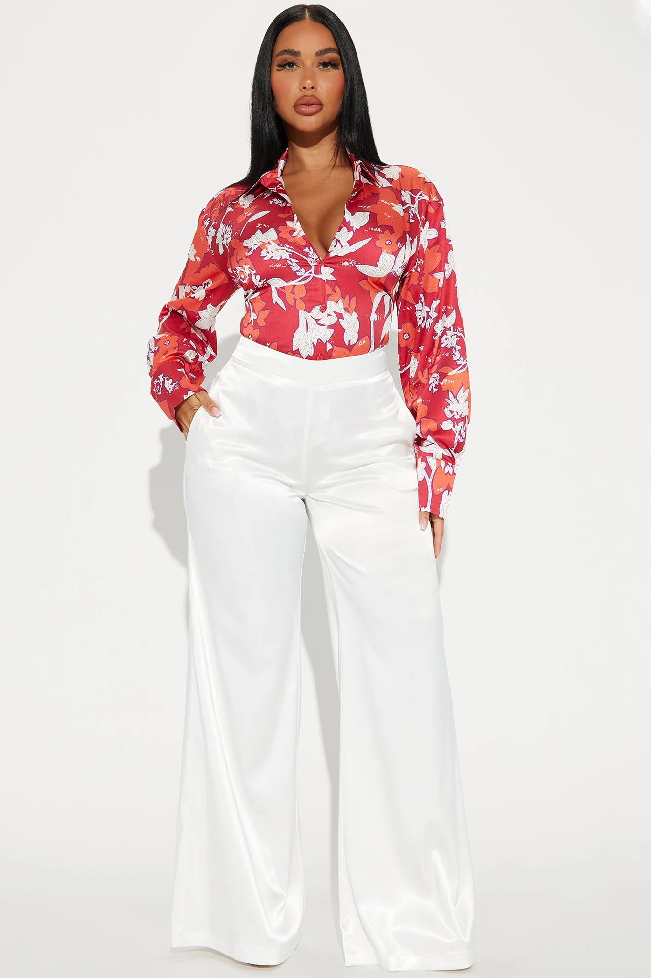 Places To Be Floral Shirt - Red/combo sold by Fashion Nova product image thumbnail 2
