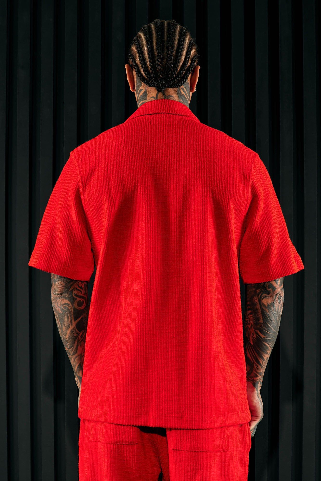 Dean Textured Short Sleeve Button Up Shirt - Red sold by Fashion Nova product image thumbnail 4