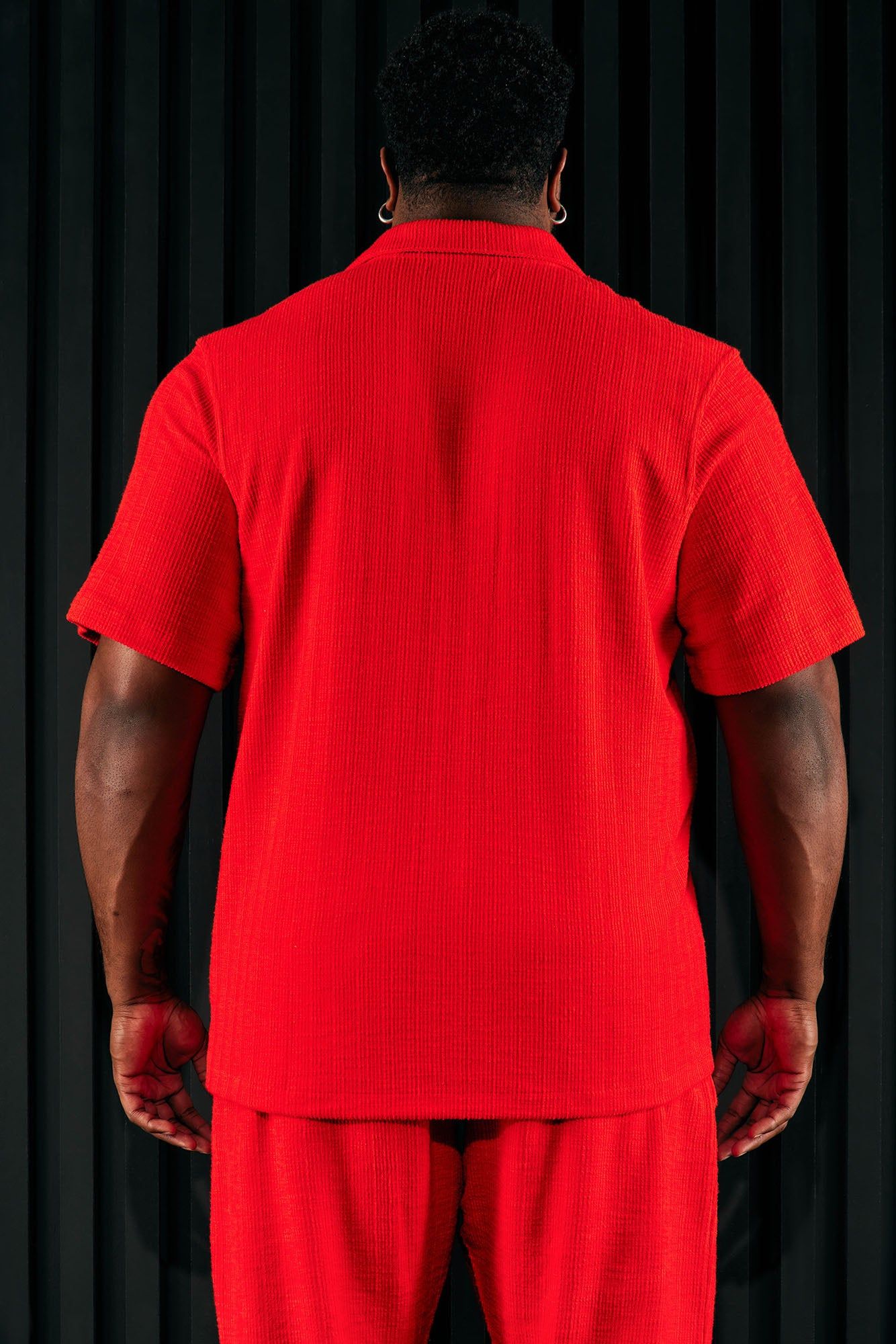 Dean Textured Short Sleeve Button Up Shirt - Red sold by Fashion Nova product image thumbnail 10