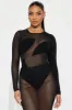 Party Favor Mesh Bodysuit - Black sold by Fashion Nova