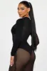 Party Favor Mesh Bodysuit - Black sold by Fashion Nova