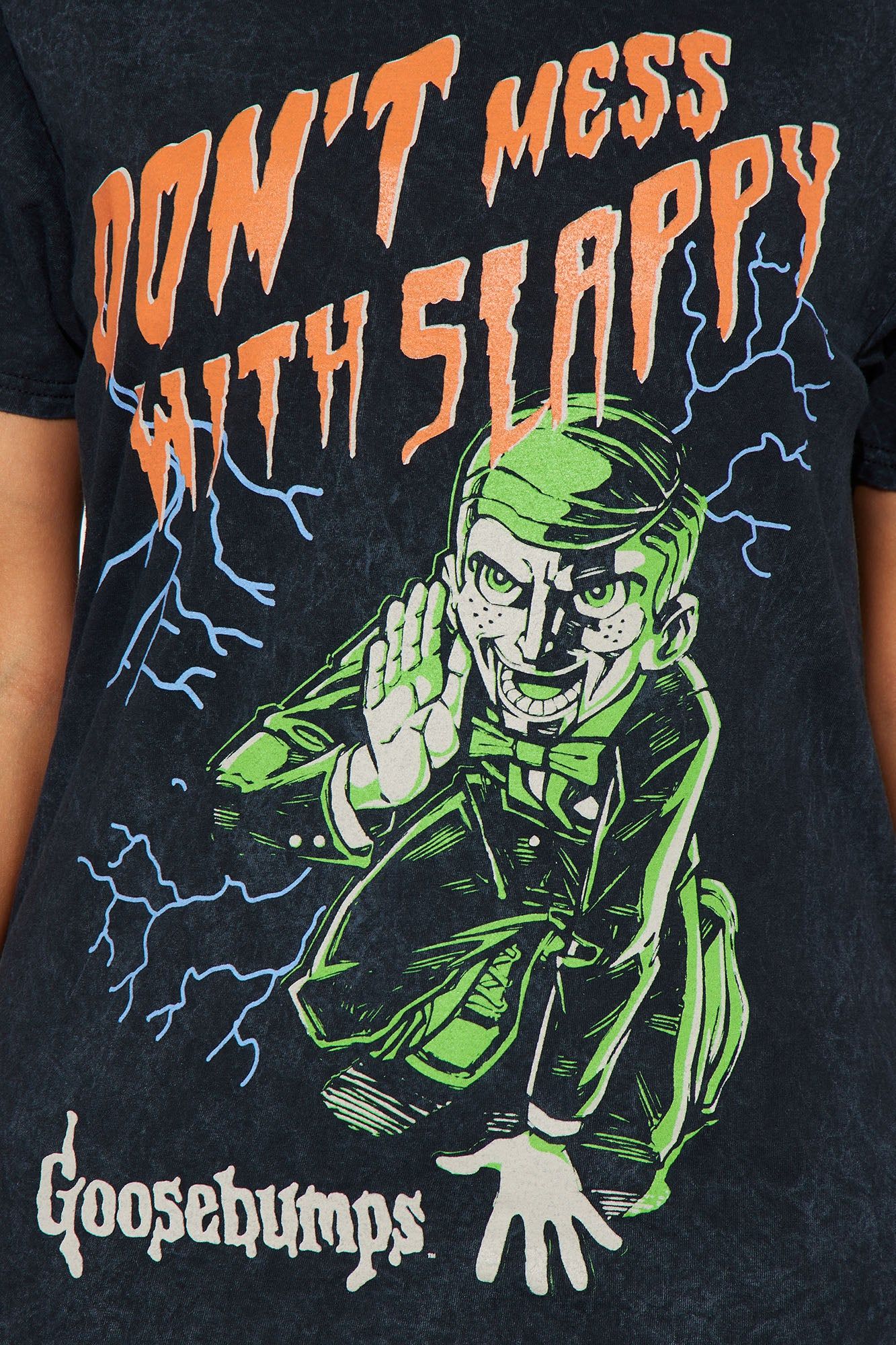 Don't Mess With Me Goosebumps Washed Tee - Black Wash sold by Fashion Nova product image thumbnail 3