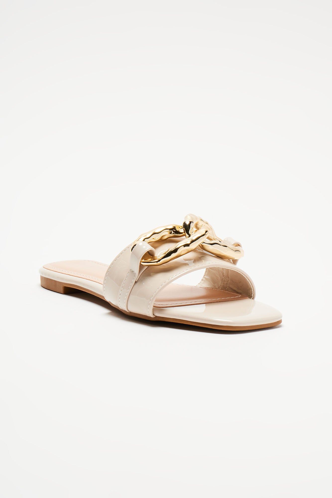 Evanna Patent Sandals - Ivory sold by Fashion Nova product image thumbnail 2