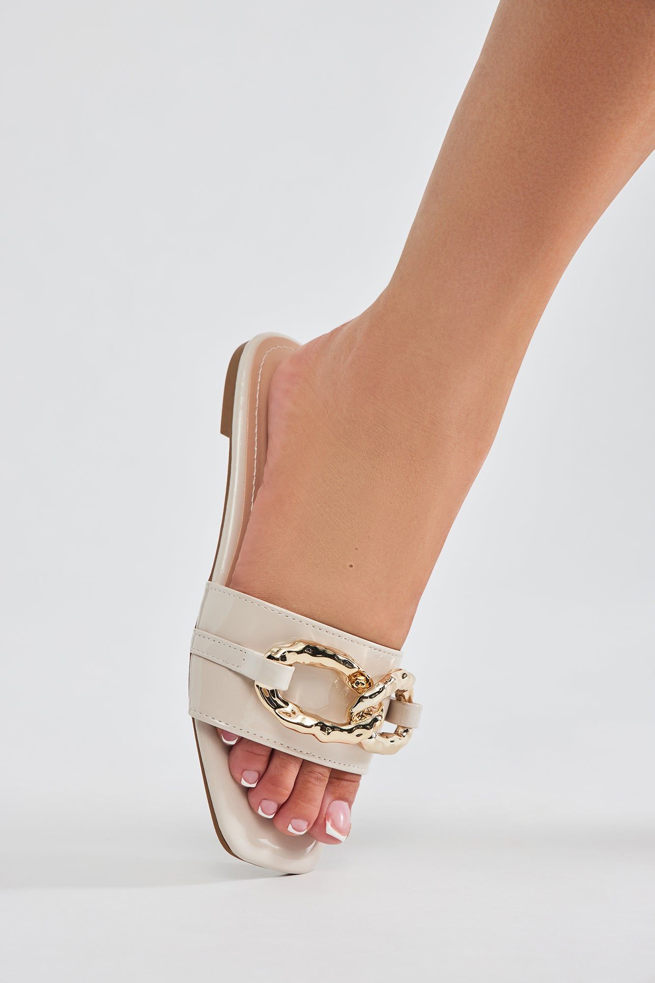 Evanna Patent Sandals - Ivory sold by Fashion Nova