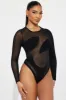 Party Favor Mesh Bodysuit - Black sold by Fashion Nova