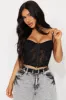 Still Mine Floral Corset Top - Black sold by Fashion Nova