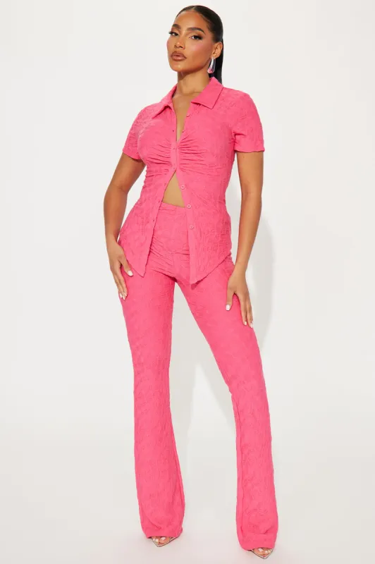 Petite Liliana Short Sleeve Pant Set - Pink sold by Fashion Nova