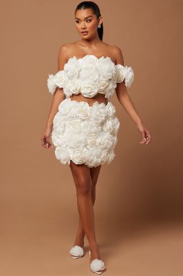 Cindy Floral Mini Skirt - White sold by Fashion Nova