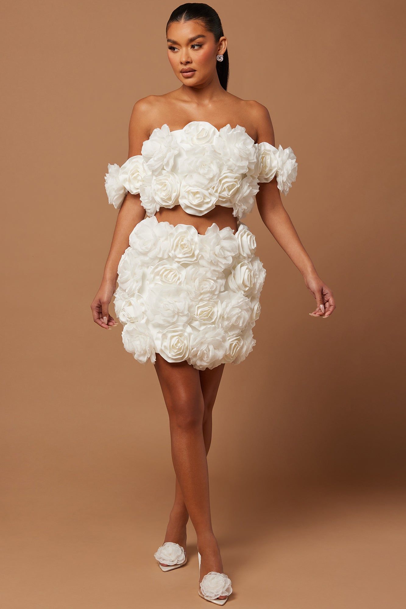 Cindy Floral Mini Skirt - White sold by Fashion Nova