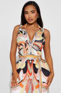 This Energy Jumpsuit  - Yellow/combo sold by Fashion Nova