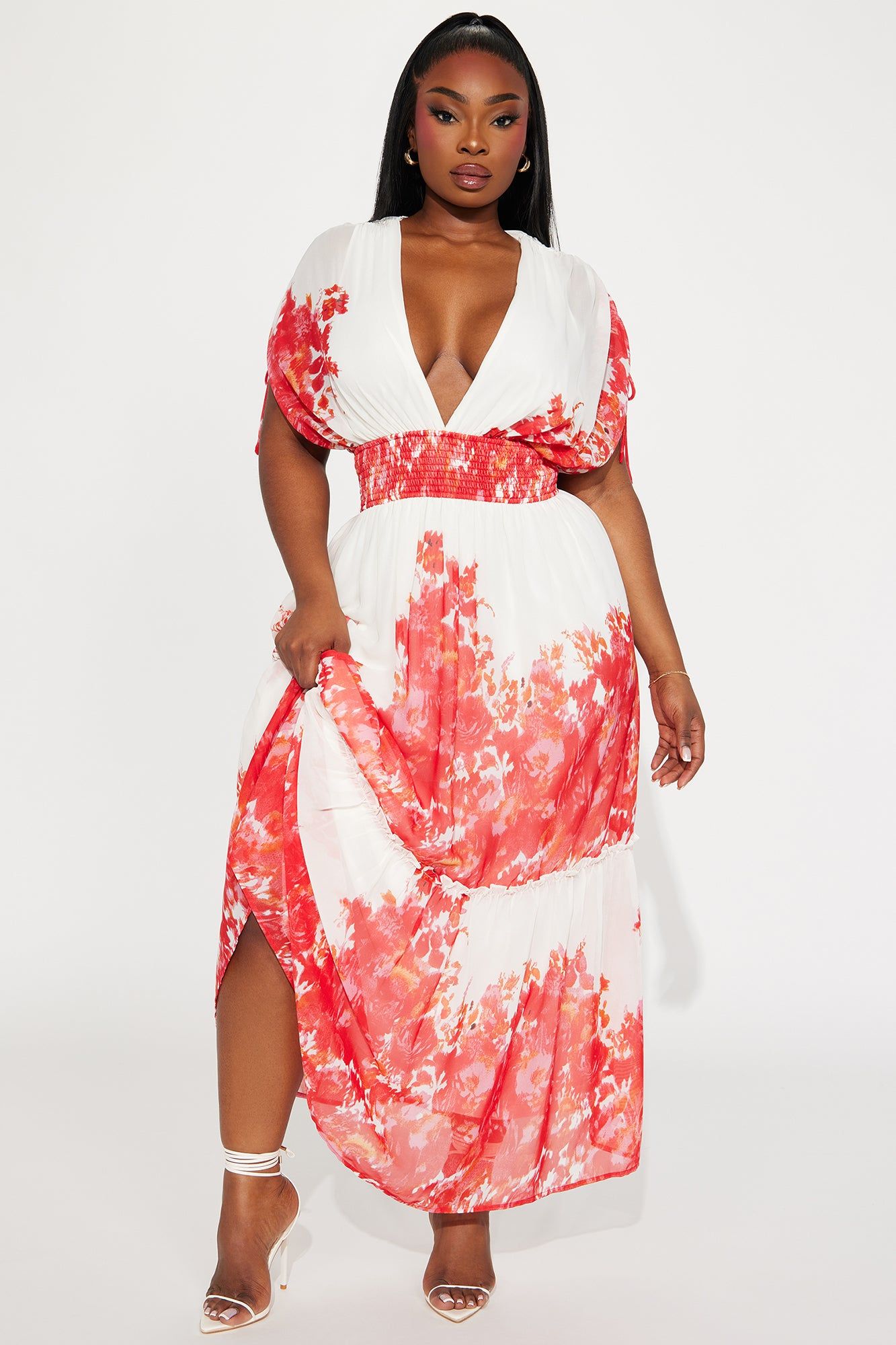 Jessica Floral Maxi Dress - Red/combo sold by Fashion Nova product image thumbnail 4