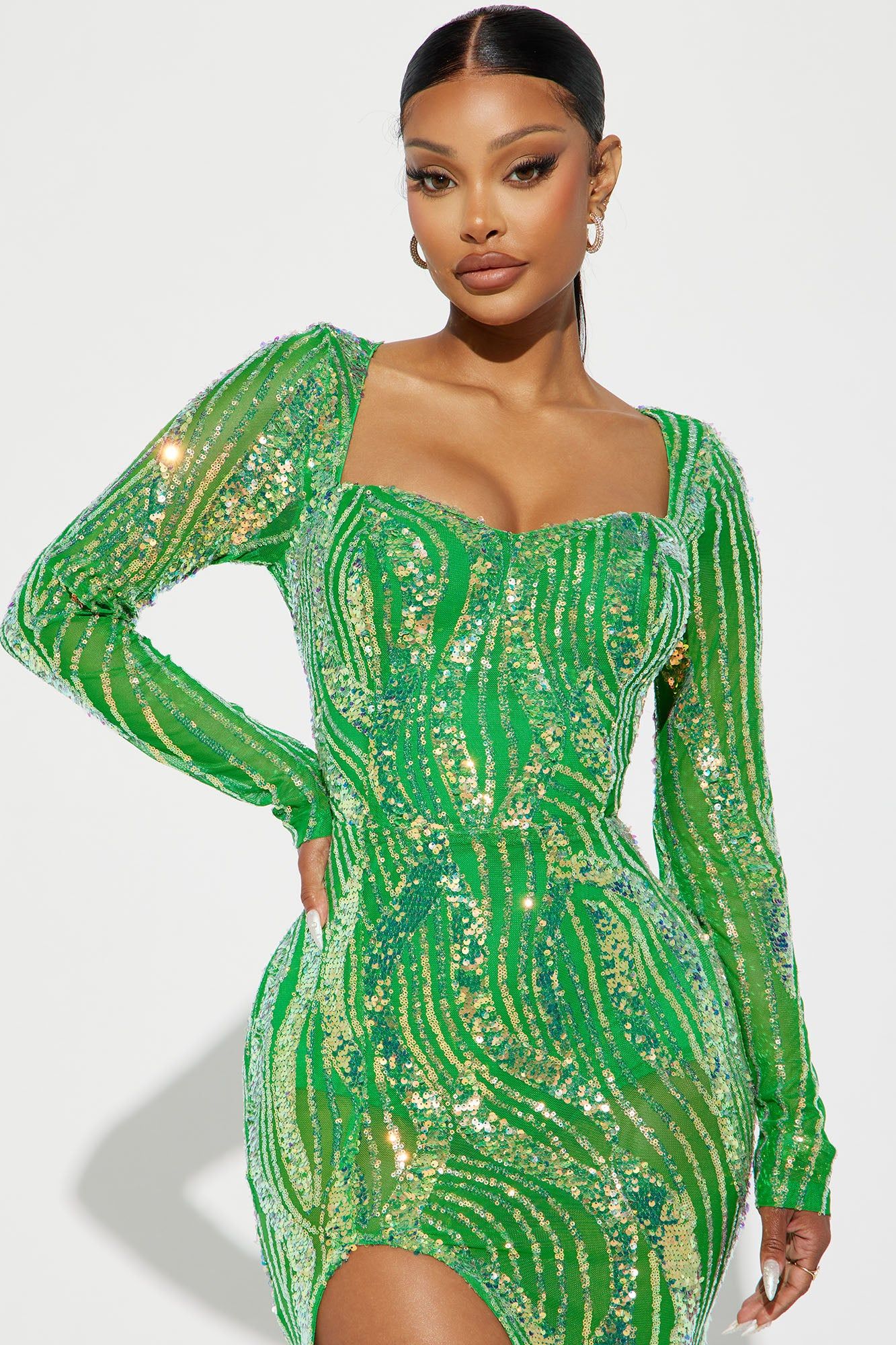 Selfish Sequin Maxi Dress - Green sold by Fashion Nova product image thumbnail 2