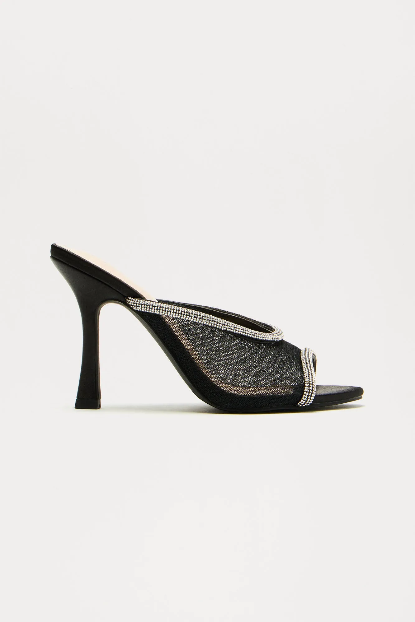 Crazy For Love Rhinestone Mules - Black sold by Fashion Nova