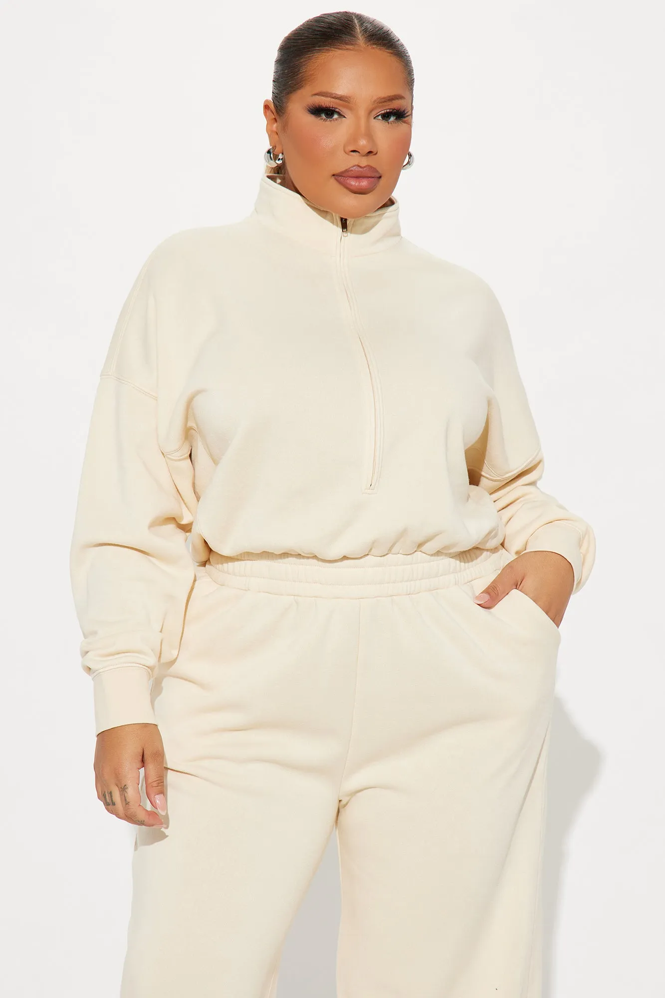 Build You Up French Terry Jumpsuit - Cream sold by Fashion Nova product image thumbnail 5