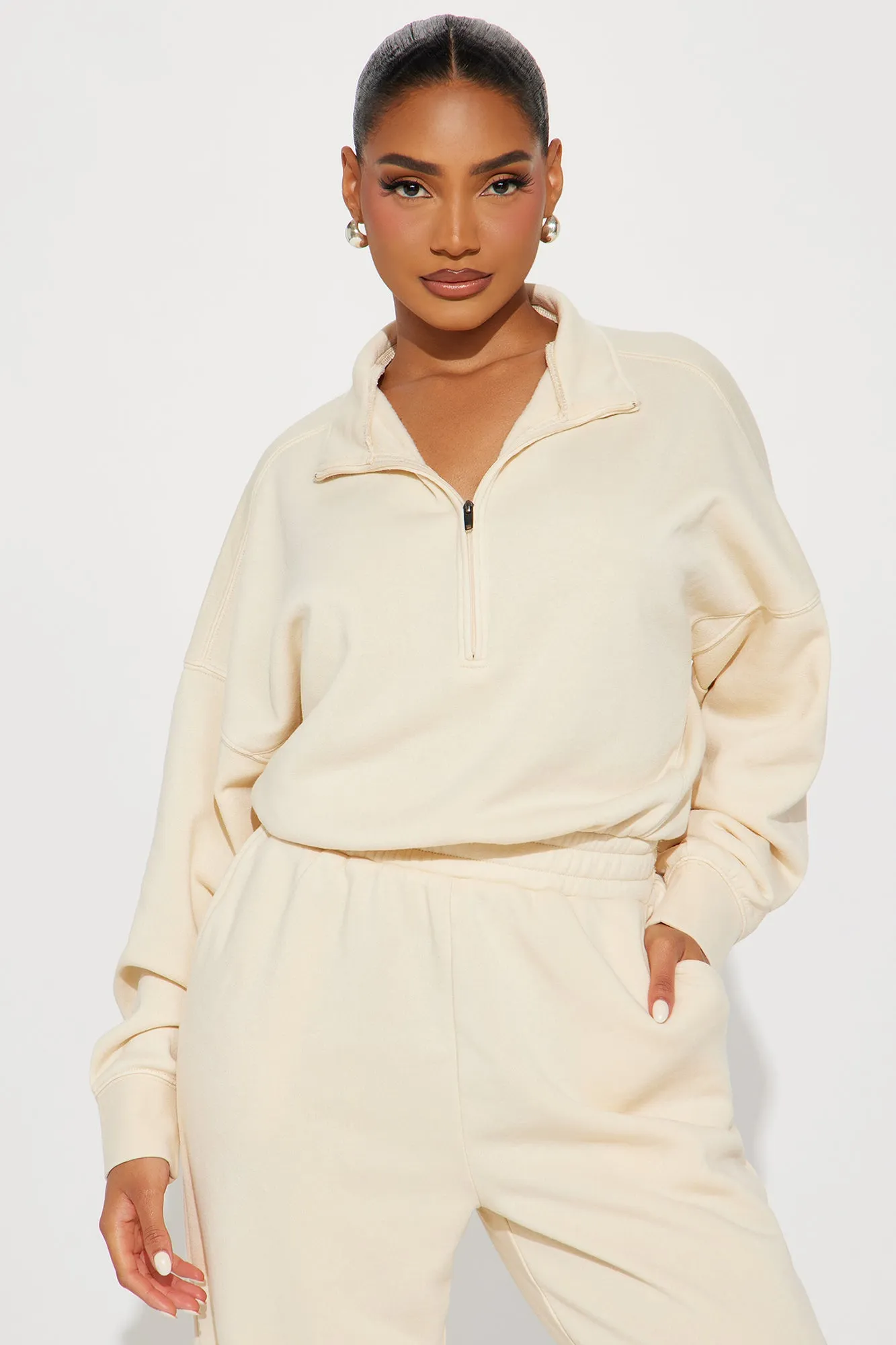 Build You Up French Terry Jumpsuit - Cream sold by Fashion Nova product image thumbnail 2