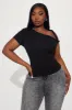 Kendra One Shoulder Top - Black sold by Fashion Nova