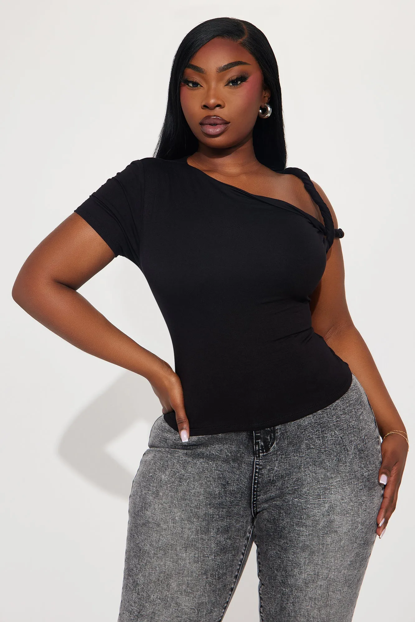 Kendra One Shoulder Top - Black sold by Fashion Nova product image thumbnail 4