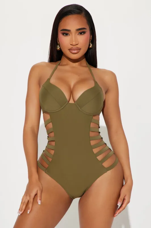 Erin Underwire 1 Piece Swimsuit - Olive sold by Fashion Nova