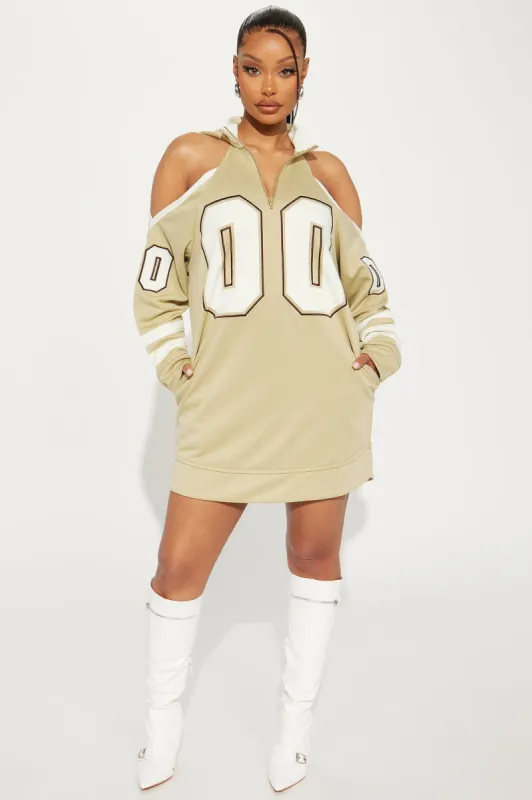 Game Changer Sweatshirt Dress - Taupe sold by Fashion Nova