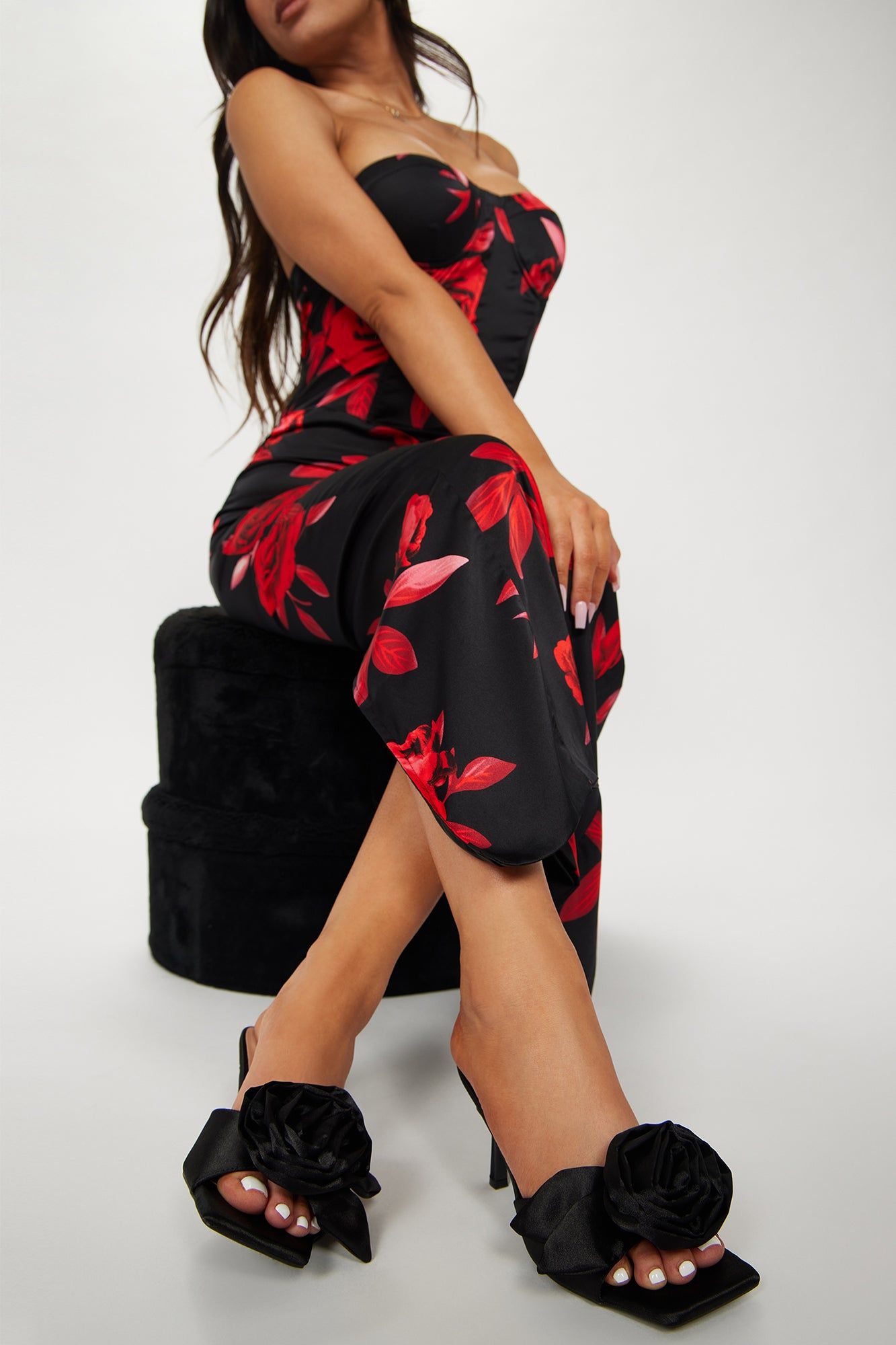 Bring Me Flowers Mules - Black sold by Fashion Nova