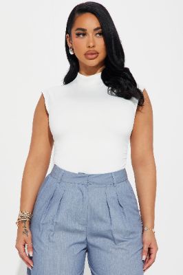 Aurora Ruched Top - Off White sold by Fashion Nova